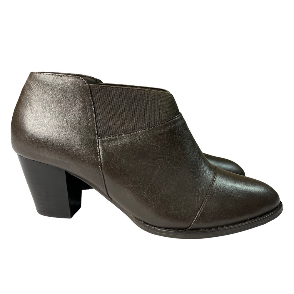 Vionic 326 Orthaheel Brown Leather Ankle Boots Sz 9